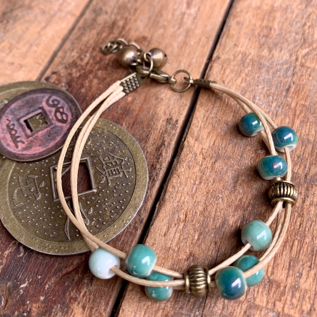 Vintage Boho Ceramic String BraceletAnklet 12$